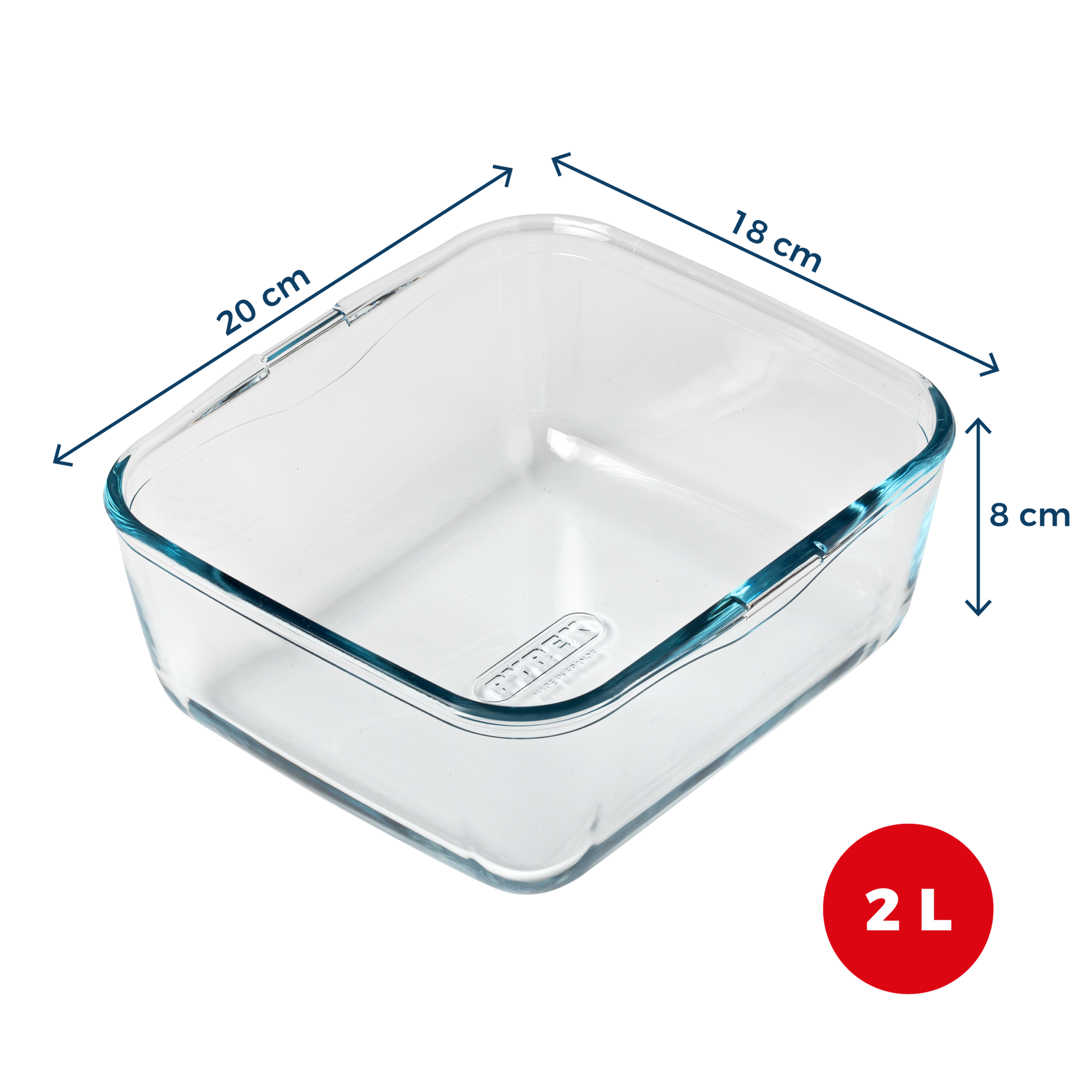 Glass airfryer dish with removable handle