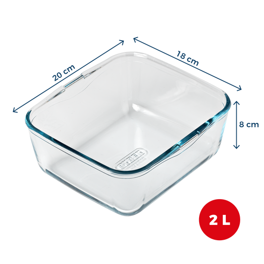 Glass airfryer dish with removable handle