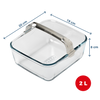 Glass airfryer dish with removable handle