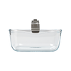 Glass airfryer dish with removable handle