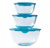 Prep&Store - Set of 3 glass mixing bowls with lid