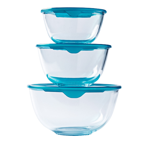 Prep&Store Set of glass mixing bowls with lid Pyrex® Webshop UK