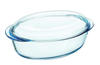 Large oval glass casserole dish