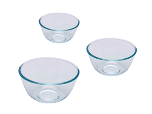 Set of 3 glass mixing bowls 0.5/1/2 L