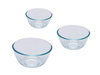 Set of 3 glass mixing bowls 0.5/1/2 L