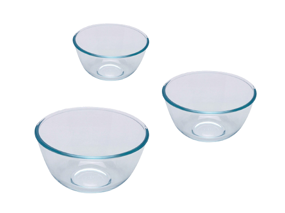 Set of 3 glass mixing bowls 0.5/1/2 L