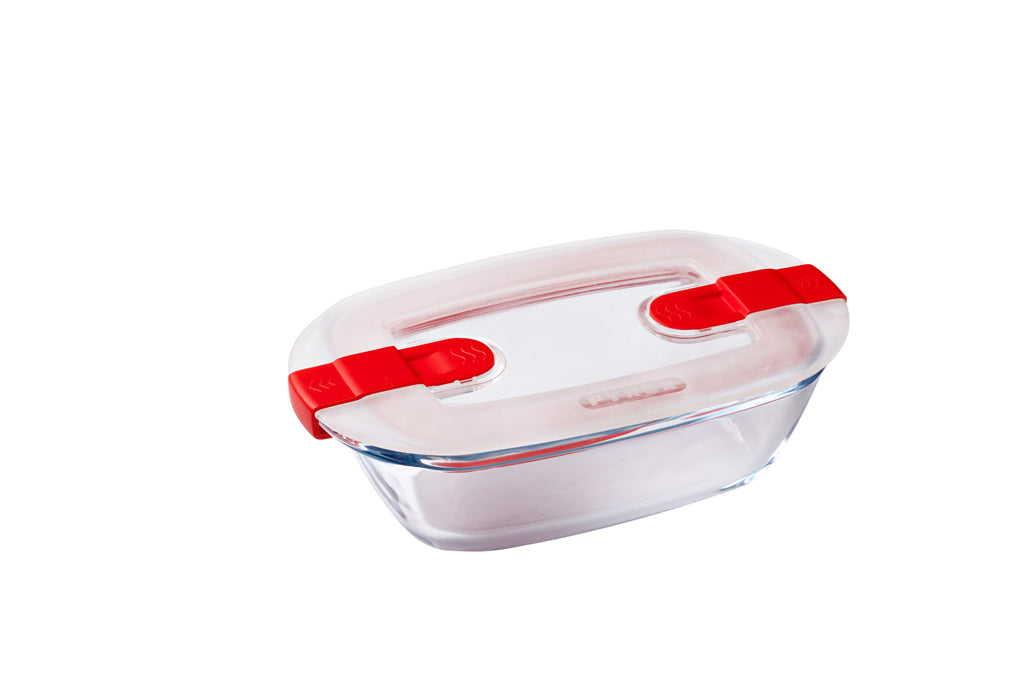 Cook&Heat - Lot de 5 boites de conservation en verre avec Lid à valves vapeur