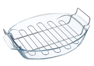 Oval glass baking dish 39x27 cm + cooking grid - Irresistible