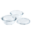 Set of 2 round glass casserole dishes