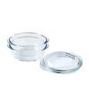 Set of 2 round glass casserole dishes