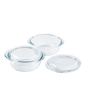 Set of 2 round glass casserole dishes