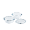 Set of 2 round glass casserole dishes