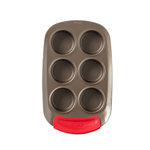 Metal Muffin & Cupcake tray with silicone handle - asimetriA