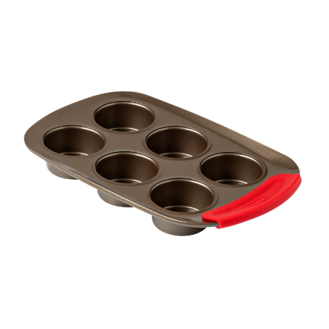 Metal Muffin & Cupcake tray with silicone handle - asimetriA