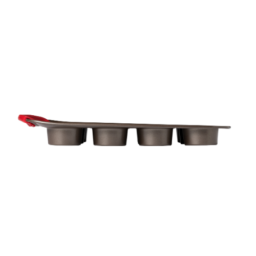 Metal Muffin & Cupcake tray with silicone handle - asimetriA