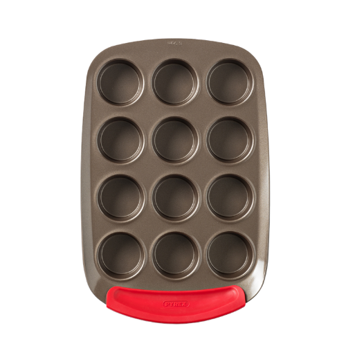 Metal Muffin & Cupcake tray with silicone handle - asimetriA