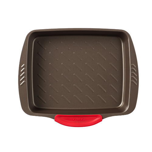 Rectangular metal oven dish with slicone handle - asimetriA