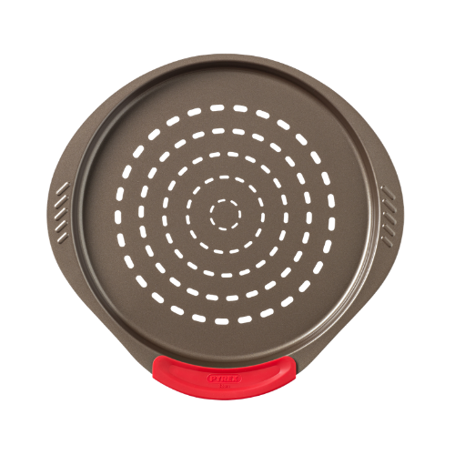 Metal pizza tray with silicone handle - asimetriA