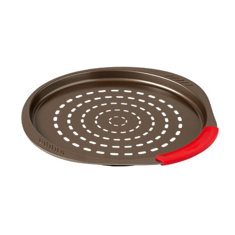 Metal pizza tray with silicone handle - asimetriA