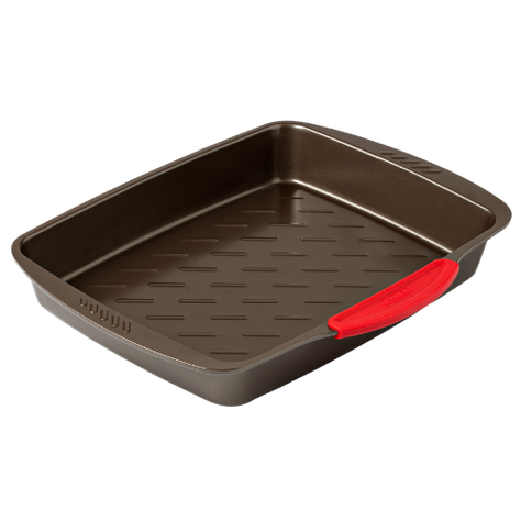 Rectangular metal oven dish with slicone handle - asimetriA