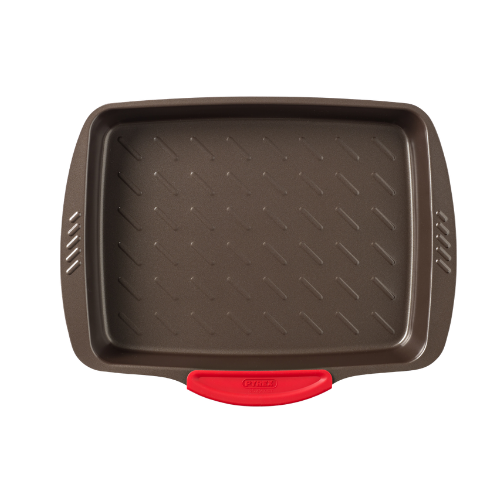 Rectangular metal oven dish with slicone handle - asimetriA
