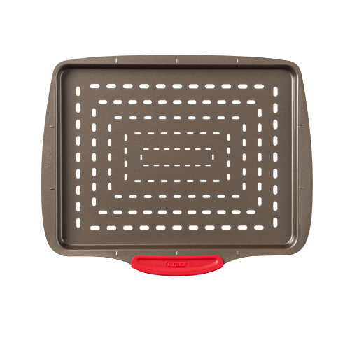 Metal pizza tray with silicone handle - asimetriA