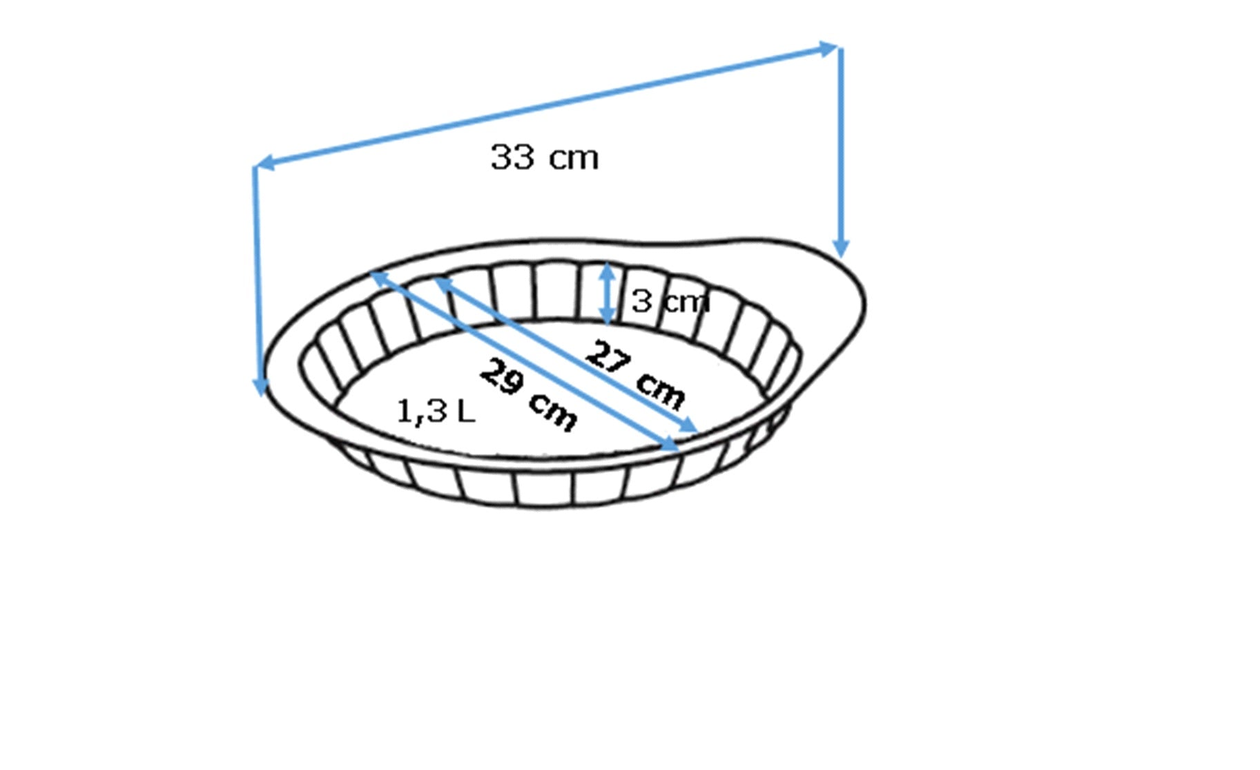 Metal tart tin with easy grip - asimetriA
