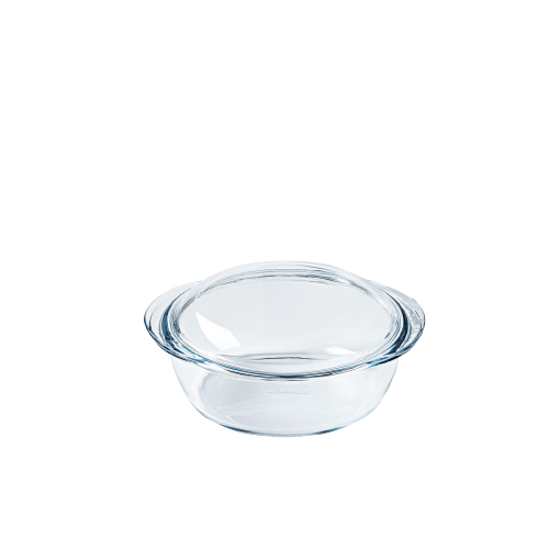 Multi-purpose round glass casserole dish - 4 IN 1 range