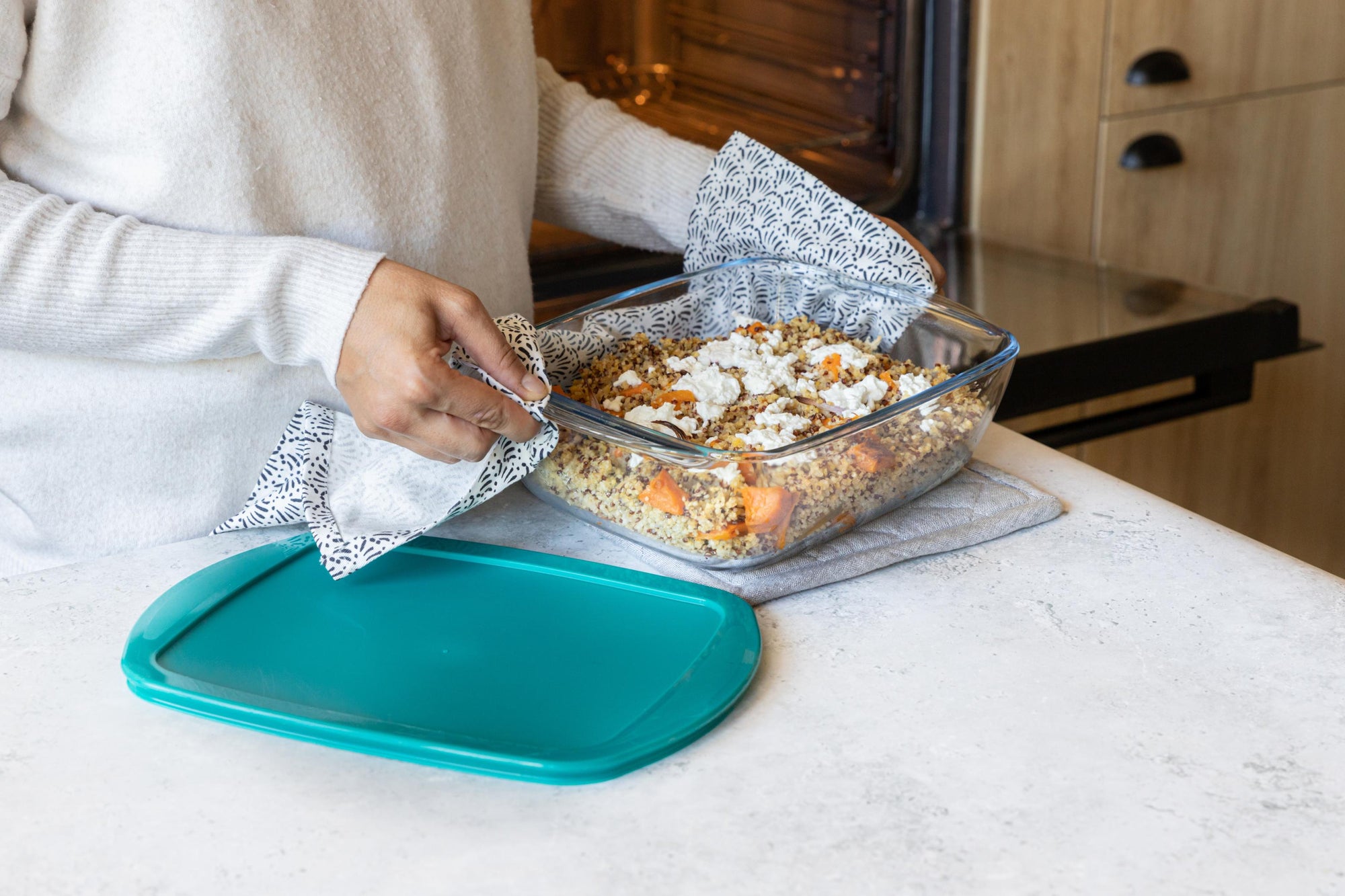 Cook & Store - Set of 3 Square Glass Dishes with Lid 0.35 L + 1.0 L + 2.2 L