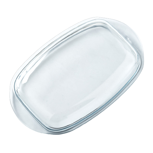 Replacement lid for rectangular glass casserole dish.