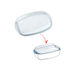 Replacement lid for rectangular glass casserole dish.