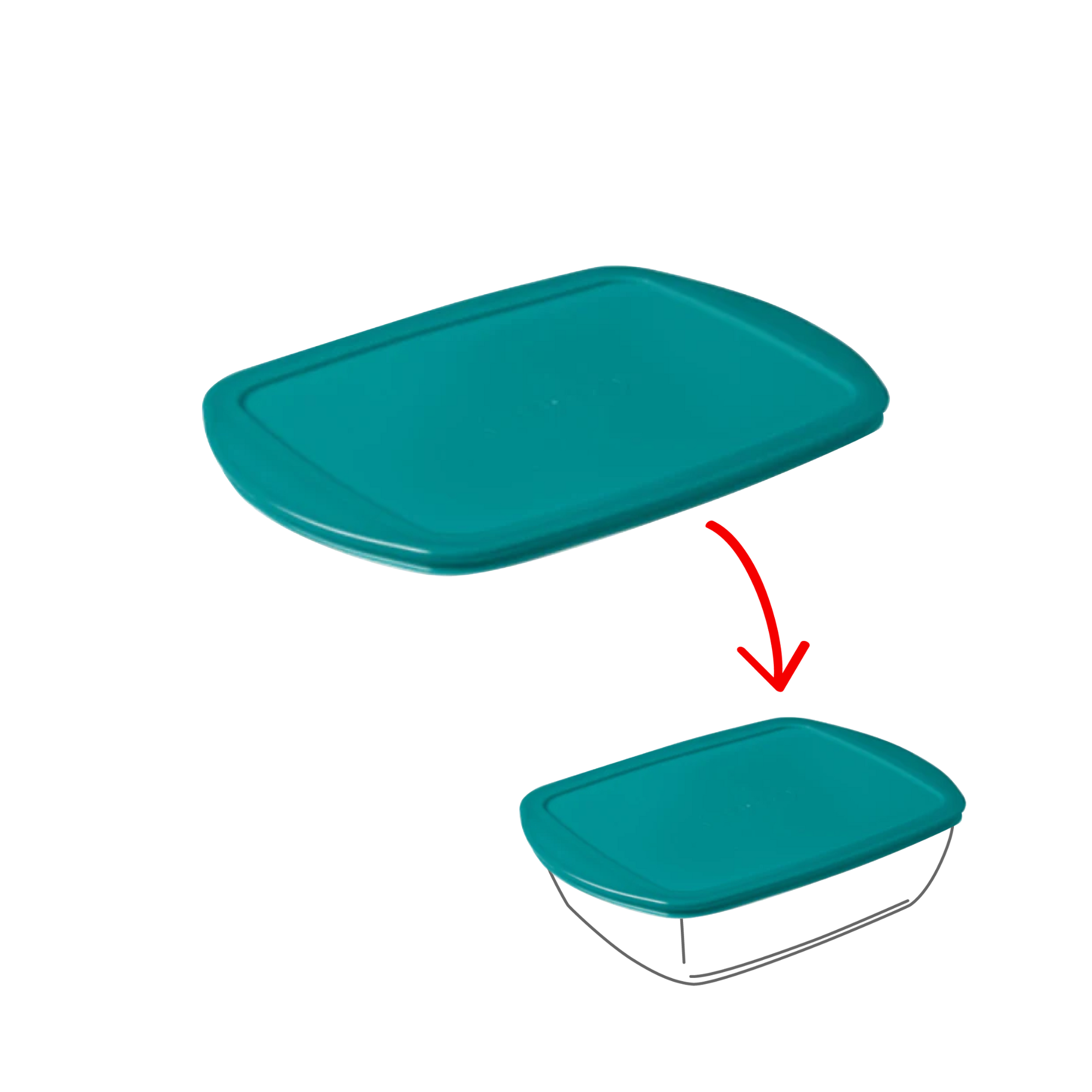 Cook&Store - Peacock green rectangular replacement lid