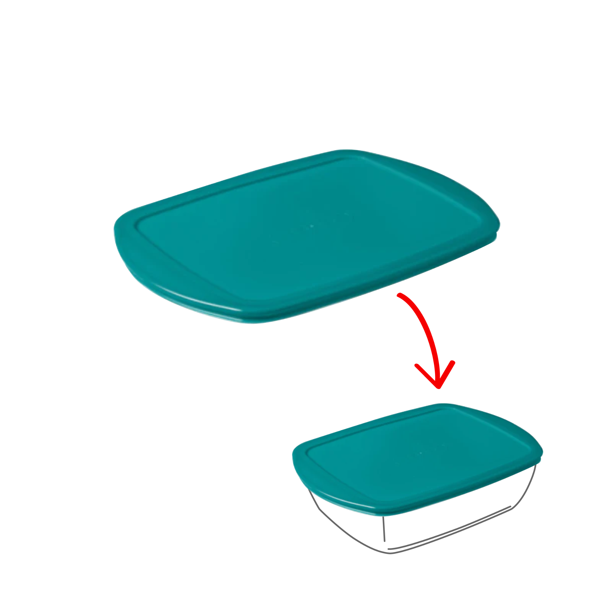 Cook&Store - Peacock green rectangular replacement lid