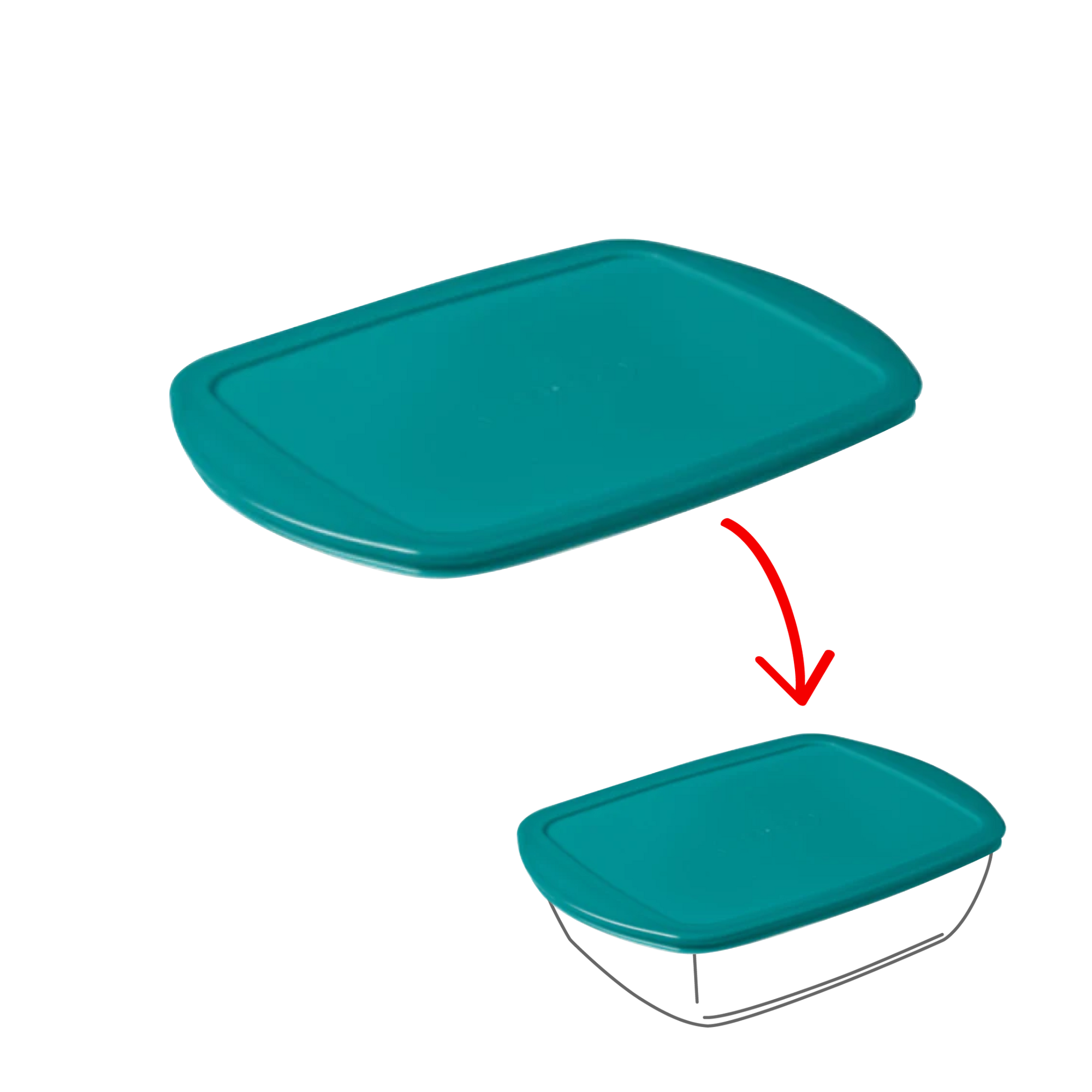 Cook&Store - Peacock green rectangular replacement lid