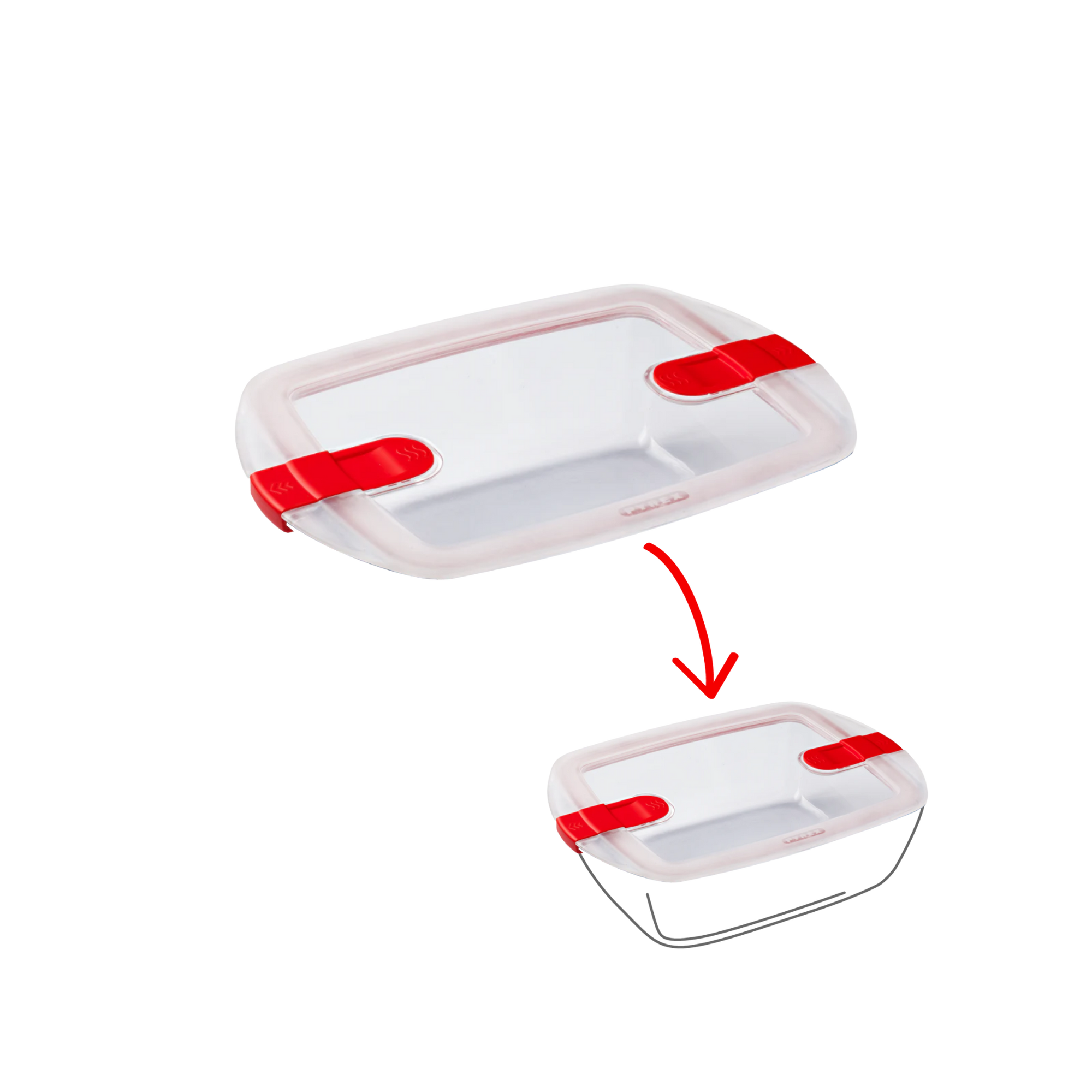 Cook&Heat - Rectangular replacement lid with steam valves
