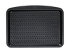 Rectangular baking tray with black non-stick coating, viewed from above.