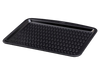 Rectangular baking tray with black non-stick coating.