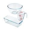 Pastry kit: measuring jug and 2L bowl and tart/loaf tin