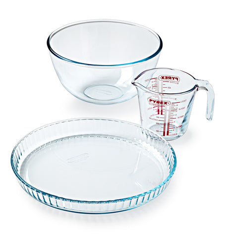 Pastry kit: measuring jug and 2L bowl and tart/loaf tin