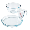 Pastry kit: measuring jug and 2L bowl and tart/loaf tin