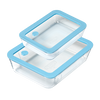 Set of 2 rectangular food storage containers with glass lid - Vision