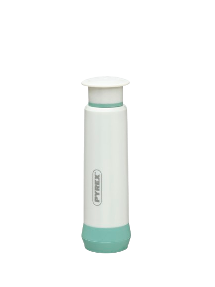 A white manual pump for vacuum storage dishes 