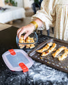 Metal pizza tray with easy grip - different sizes & shapes - asimetriA