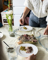 Large oval glass casserole dish