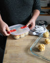 Set of 3 glass dishes with steam valve lid - Cook & Heat