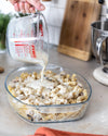Oval glass baking dish with large handles