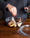 Multi-purpose round glass casserole dish - 4 IN 1 range