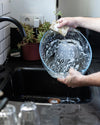Oval glass baking dish with large handles