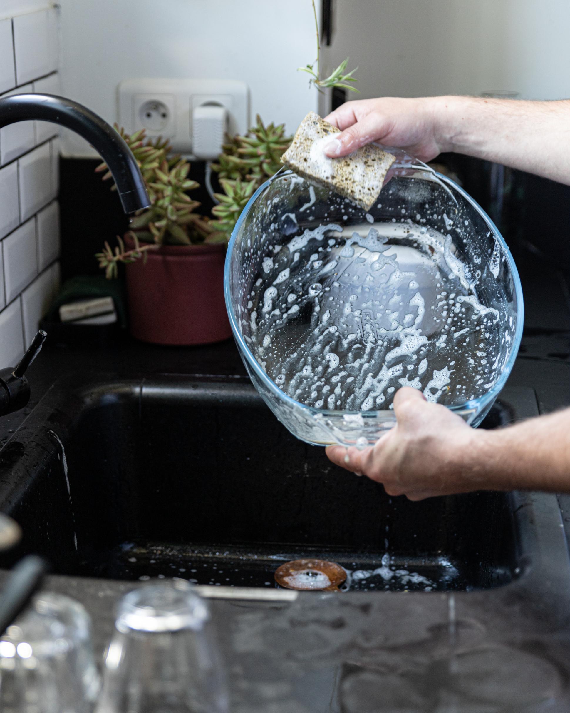 Oval glass baking dish with large handles