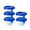 Set of 5 glass baby storage jars with waterproof navy blue purple lid - My First Pyrex+